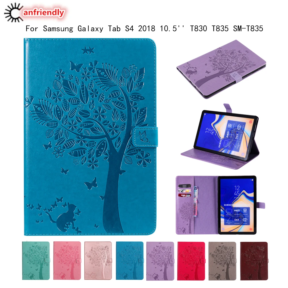 Флип чехол для Samsung Galaxy Tab S4 2018 дюйма 10 5 T830 T835 SM высококачественный слоты
