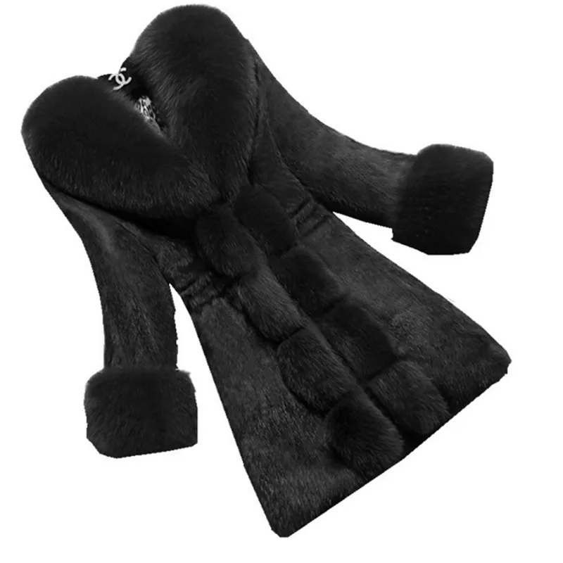 Новинка 2019 Женское зимнее пальто с лисьим меховым воротником хлопковая одежда