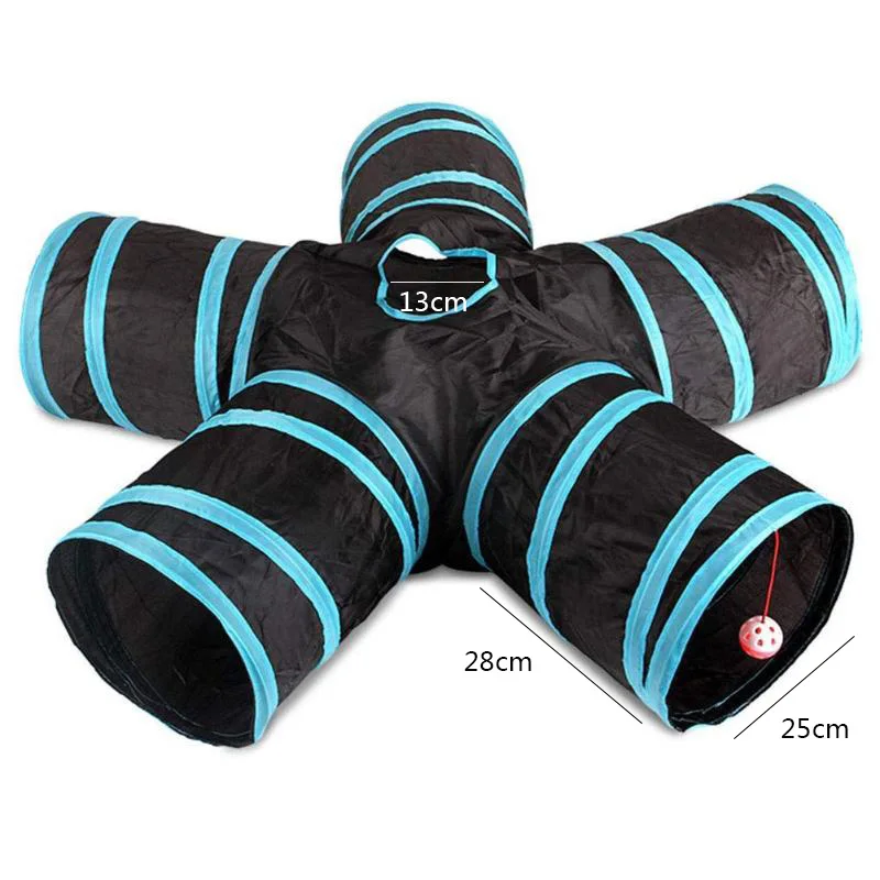 Складные 5 отверстий для домашних животных туннели кошек игрушки котенок кролик