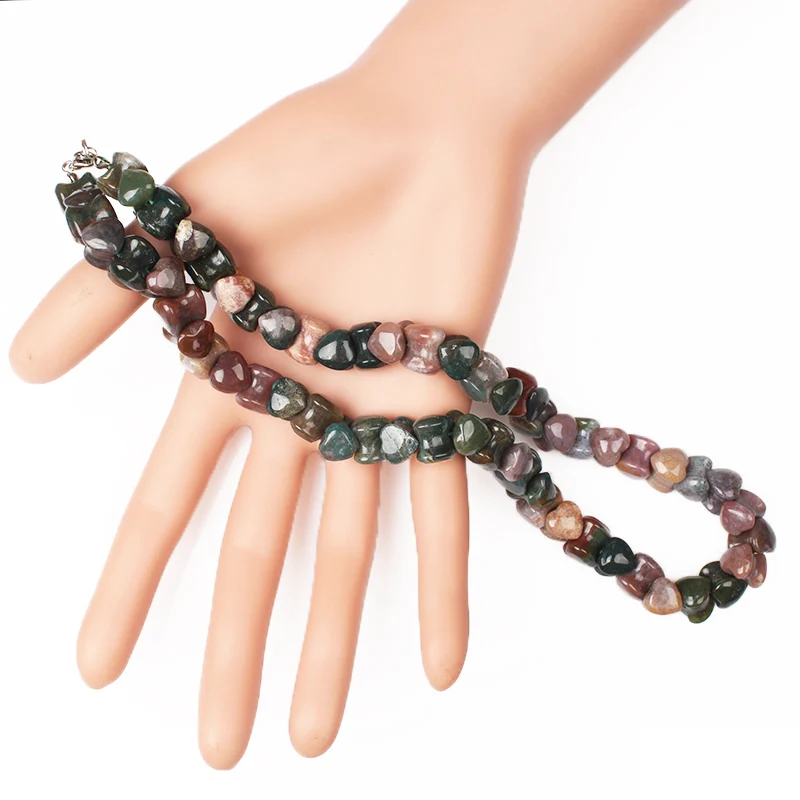 2017 Hi-Q N Natural Stone Beads Heart Necklaces Women Chain 45CM Choker Necklace Pendants Charm Bohemian jewelry | Украшения и