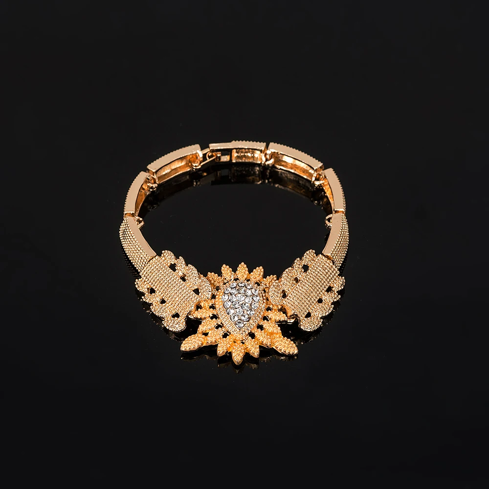 2019 модный набор ювелирных изделий от бренда Дубай золотого цвета комплект