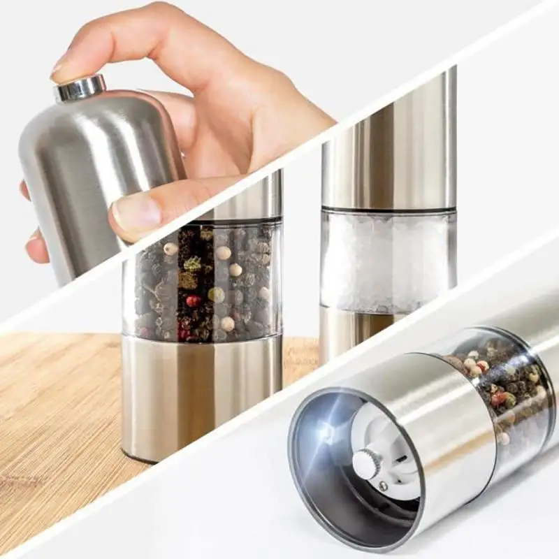 Электрическая мельница для соли и перца из нержавеющей стали, мельница для специй, кухонный инструмент