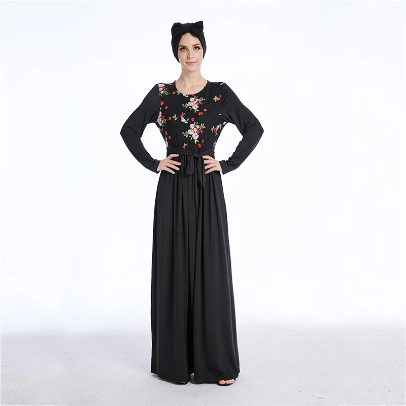 

Мусульманское женское Макси-платье с вышивкой Abaya, кардиган, длинное платье, туника, кимоно, одежда для арабов
