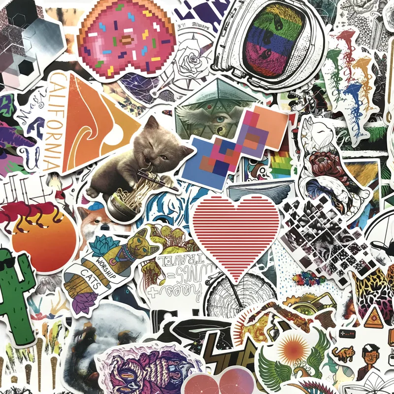 100 шт милые наклейки свежий багаж гостиной спальни украшения Угловые стены окна