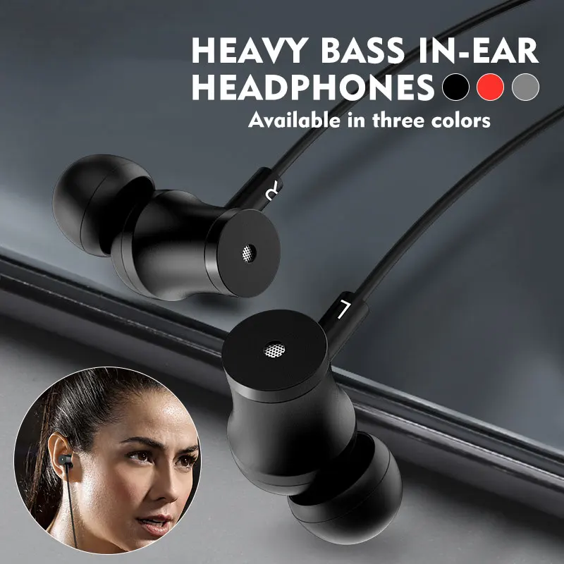 Популярные наушники микрофон Регулятор громкости HIFI вкладыши на - Цена: 254,88 руб.