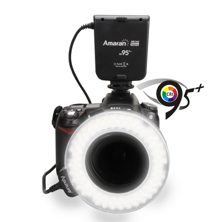 Aputure AHL HC100 CRI 95 + Марко светодиодная Кольцевая вспышка для фотосъемки подходит