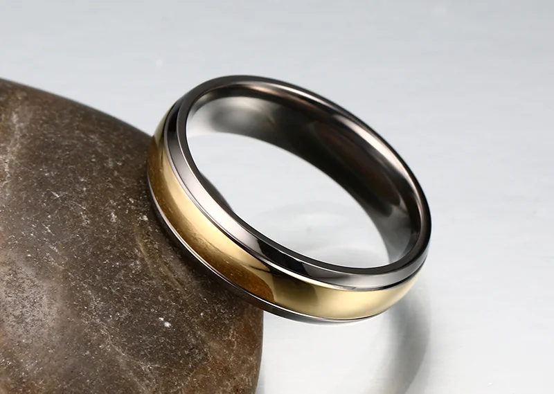 Vnox Титан Кольца для Для женщин Свадебные украшения Элегантный золотой цвет