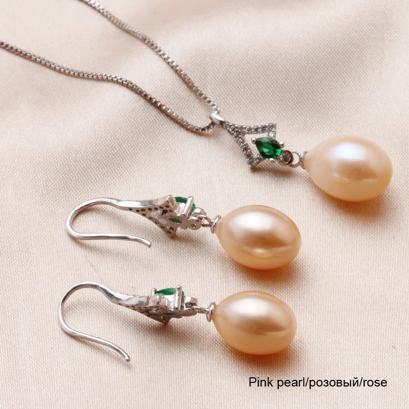 New fashion natural pearl jewelry set for women freshwater with 925 silver wedding mother birthday gifts | Украшения и аксессуары