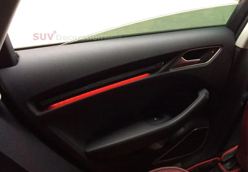 Для Audi A3 8 В 2012 2013 аксессуары для интерьера с светодио дный Пластик интерьер автомобиля украшение для двери отделкой 4 шт