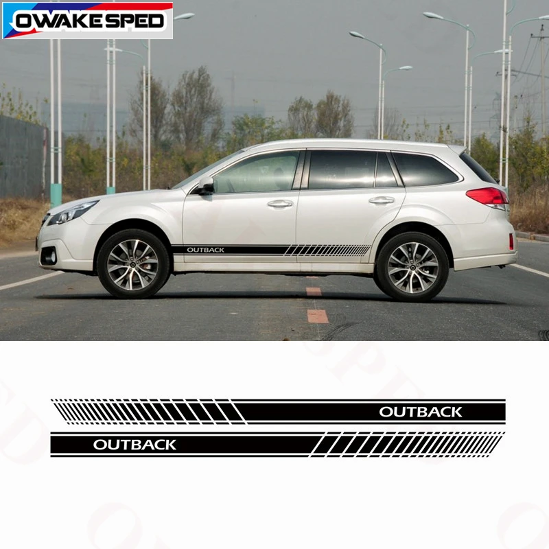 

Racing Lattice Stripes Car Door Side Skirt Sticker Auto Body Vinyl Decals For Subaru Outback EyeSight Limited Smart Edition