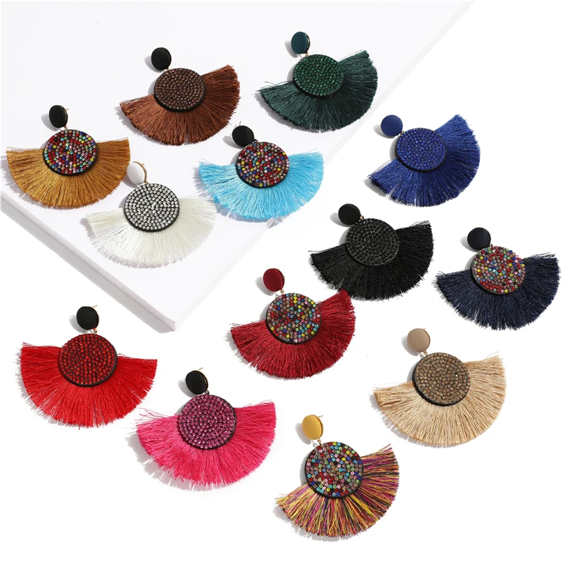 Tassel Earrings Women Vintage for Female Fashion Statement Drop Fringed Pendientes Jewelry Wholesale W73912 | Украшения и