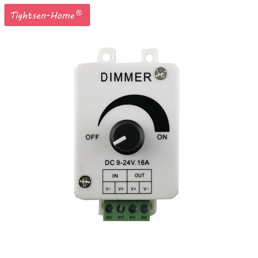 

16A LED Dimmer controller Switch dimmer controller DC 9V~24V Rotation Brightness adjustabe Controller for Single Color LED Strip