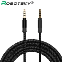 robotsky jack 3 5mm audio cable nylon braid 3 5mm car aux cable 1 5m headphone extension code for phone mp3 car headset speaker