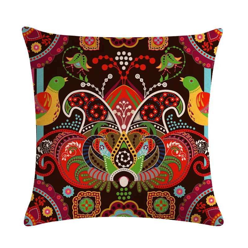Boho Paisley Oriental Floral Pattern Navajo Geometric Prints Fantasy Petal Flowers Gorgeous Cushion Cover Sofa Throw Pillow Case