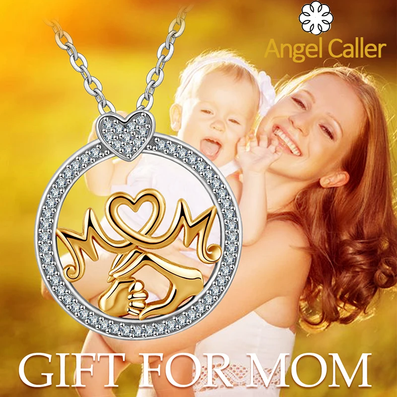 Ожерелье с подвеской в виде сердца для матери и ребенка из стерлингового серебра