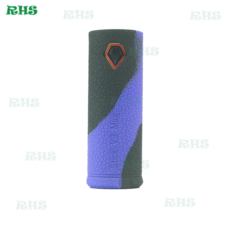 black purple 2 шт. RHS новых продуктов силиконовые Защитный чехол Чехол для корпуса для палочка V9 Макс 13 видов цветов - Цвет: black purple