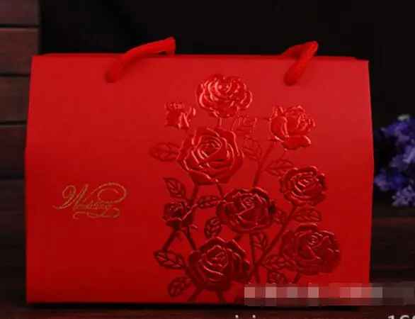 Стороны Несут Конфеты Коробки Для Упаковки Подарков Свадьба 2017 Красная Роза