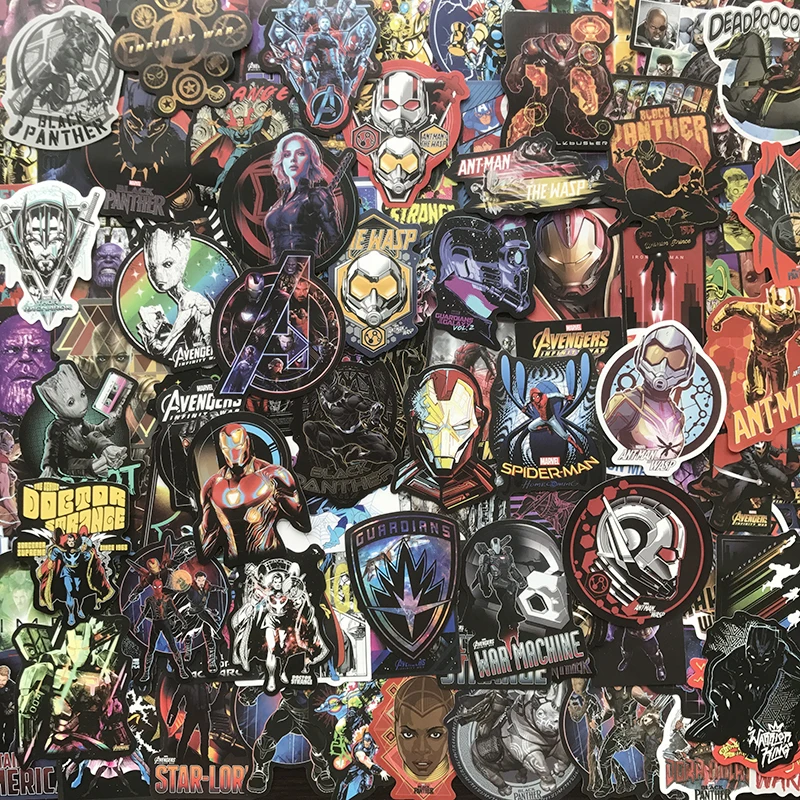 AQK 108 шт./упак. Прохладный Super Hero наклейки Marvel детская игрушка наклейка "Мстители" Бомба для катания на скейтборде Чемодан ноутбук Тетрадь автомобиля ТВ