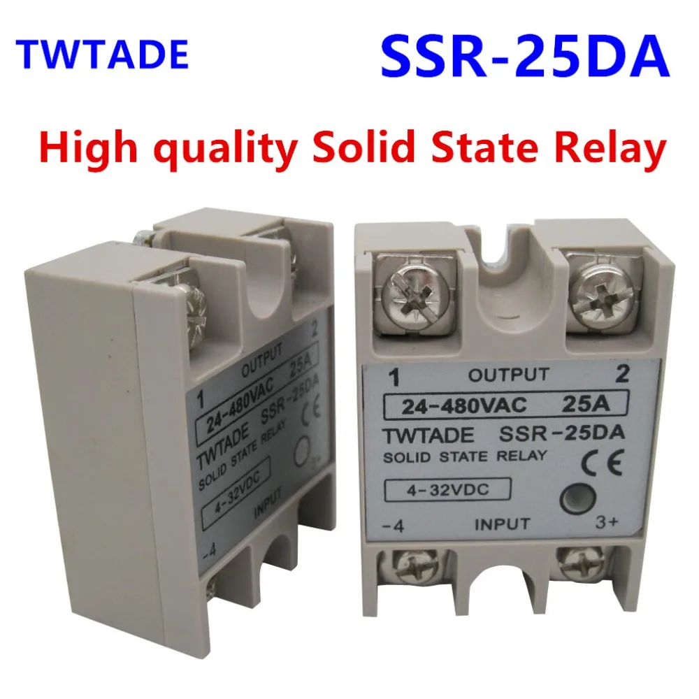 TWTADE/высококачественное Однофазное твердотельное реле SSR 25DA 25A модуль 3 32V DC To 24 480V AC