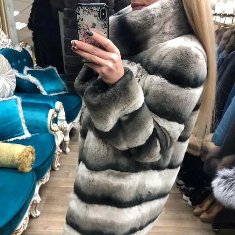 TOPFUR Genuine Fur Warm Thick Coat New Luxury Winter Fur Women Natural Rex Rabbit Fur Jacket With Fur Collar Fashion enlarge