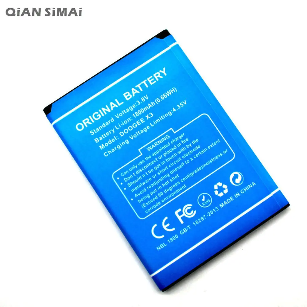 1pcs 100% High Quality 1800mAh Battery For DOOGEE X3 Mobile Phone + Tracking Code | Мобильные телефоны и аксессуары