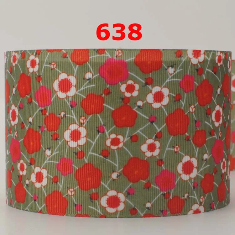 NEW 50 yards 3&quot 75mm dots &amp wave ribbon printed grosgrain free shipping DIY | Дом и сад