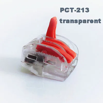 PCT-213-transparent Тип разъем провода разъем питания кабельный разъем 3 шпильки провода разъем терминал электронный teriminal блок подключения - Цвет: PCT-213-transparent