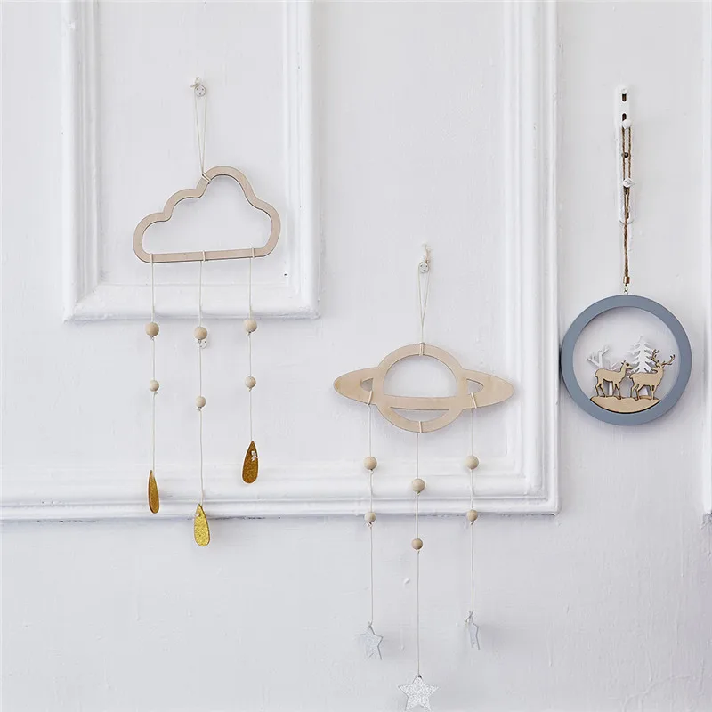 INS скандинавские облака планеты звезда капли дождя деревянные висячие украшения