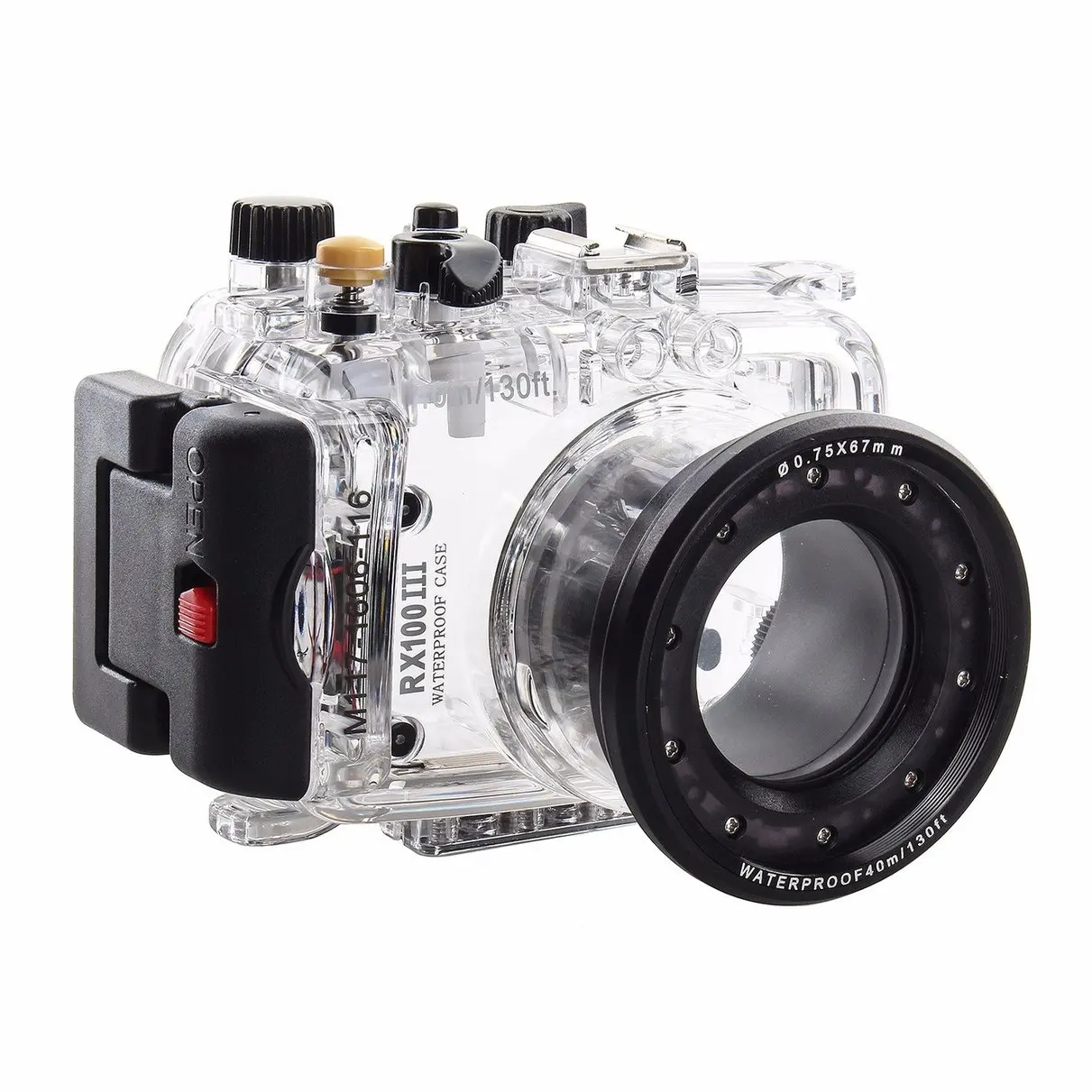 

40m/130f Waterproof Underwater Housing Case For Sony RX100 III + 67mm Red Filter + 67mm Fisheye Lens + Two Hands Aluminium Tray