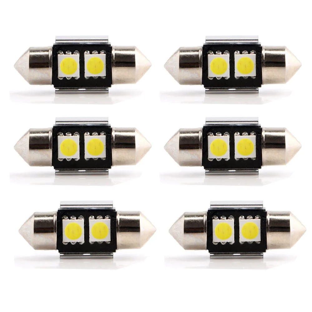 YSY 10pcs/lot 31mm Canbus 2SMD 5050 C5W canbus Car Festoon Dome Map LED Light festoon led License Plate Lamp white | Автомобили и