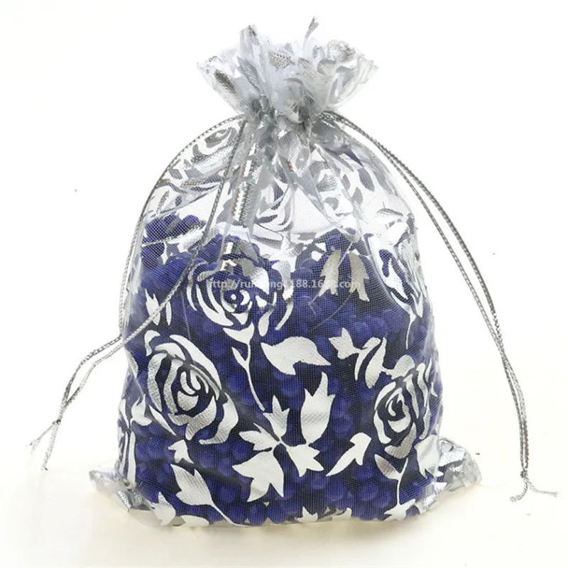 15*20 см большие сумки из органзы свадебный подарок сумка розы бронзовые Drawable мешки