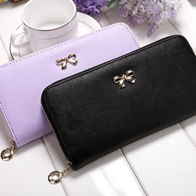 Женский кошелек из искусственной кожи Длинный на молнии для девушек Женская