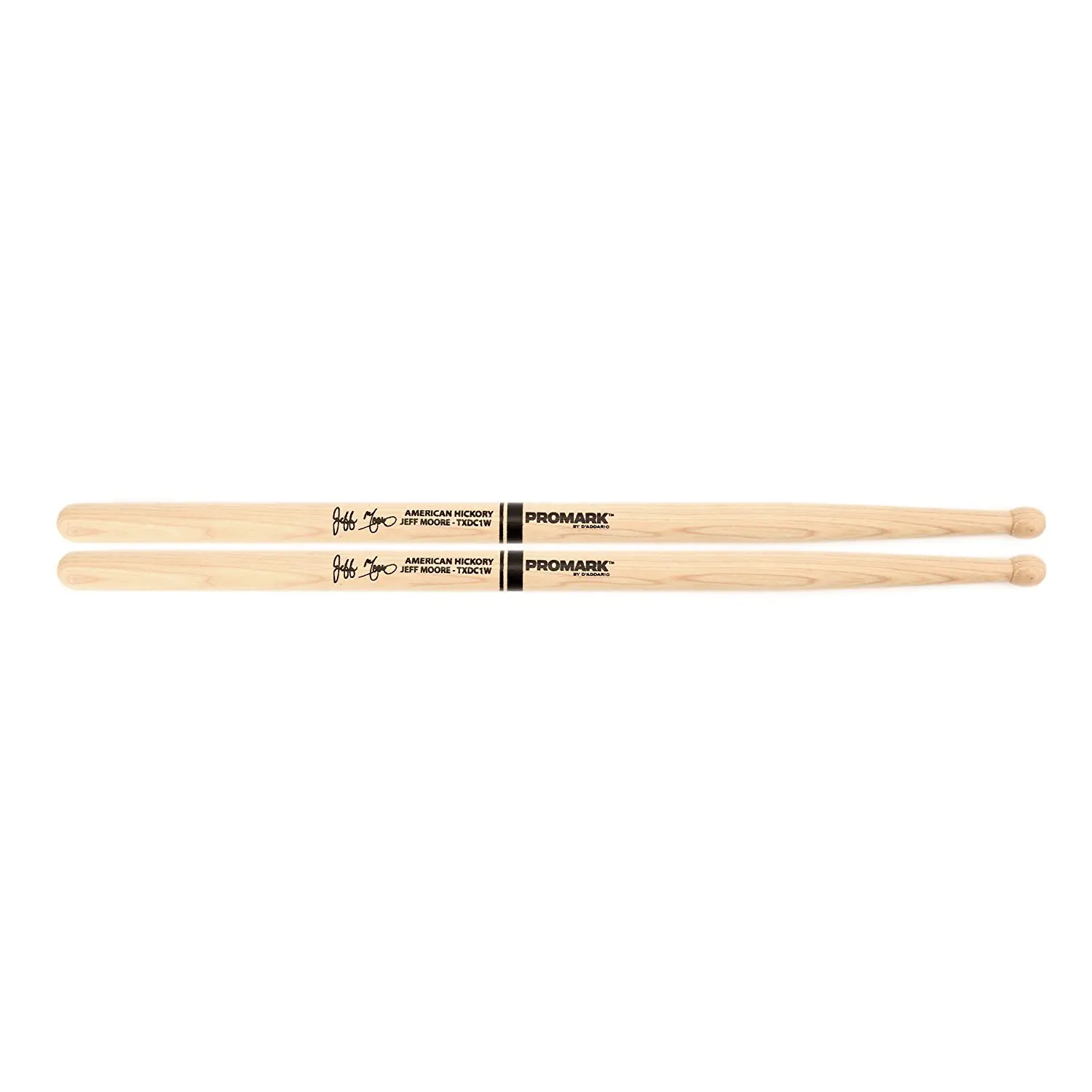 Деревянные барабанные палочки Promark от D'addario TXDC1W Hickory DC1 подпись Джеффа Мура|promark