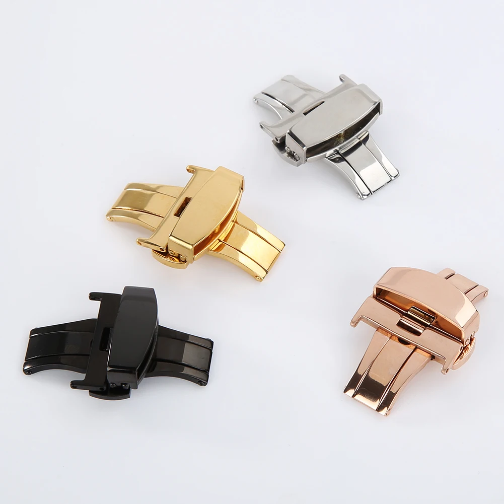 Stainless Steel Flip Lock Butterfly Deployment Clasp Watch Deployant Buckle Folding Butterfly Buckle Watch Buckle Watch Accesso
