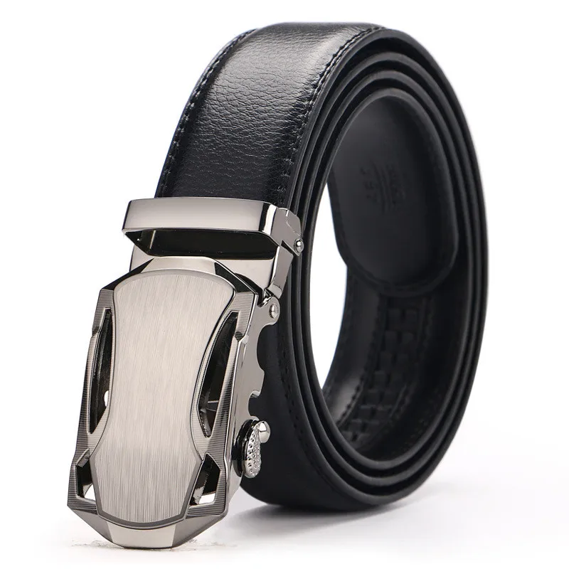 

Men Belt 2019 Cowhide Genuine Leather Belts For Men Luxury Automatic Buckle Belts Brown Black Cinturones Hombre