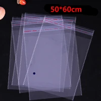 100 pcs 5060cm or 6080cm transparent self adhesive seal poly plastic bags crystal clear cellophane cello gift bag