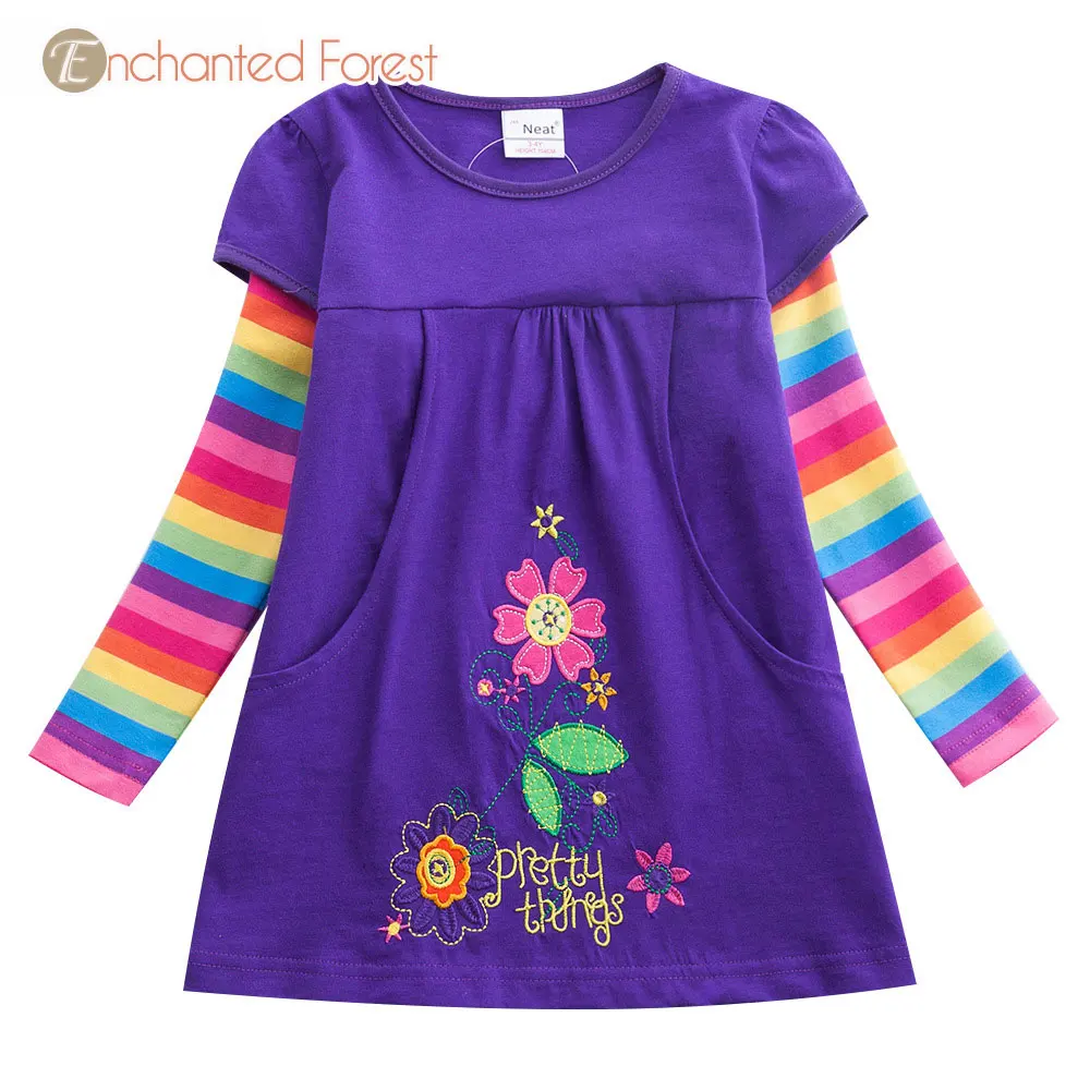 Girls dress 2019 spring new unicorn embroidered girl long-sleeved tutu newborn clothes baby party girls dresses | Детская одежда и