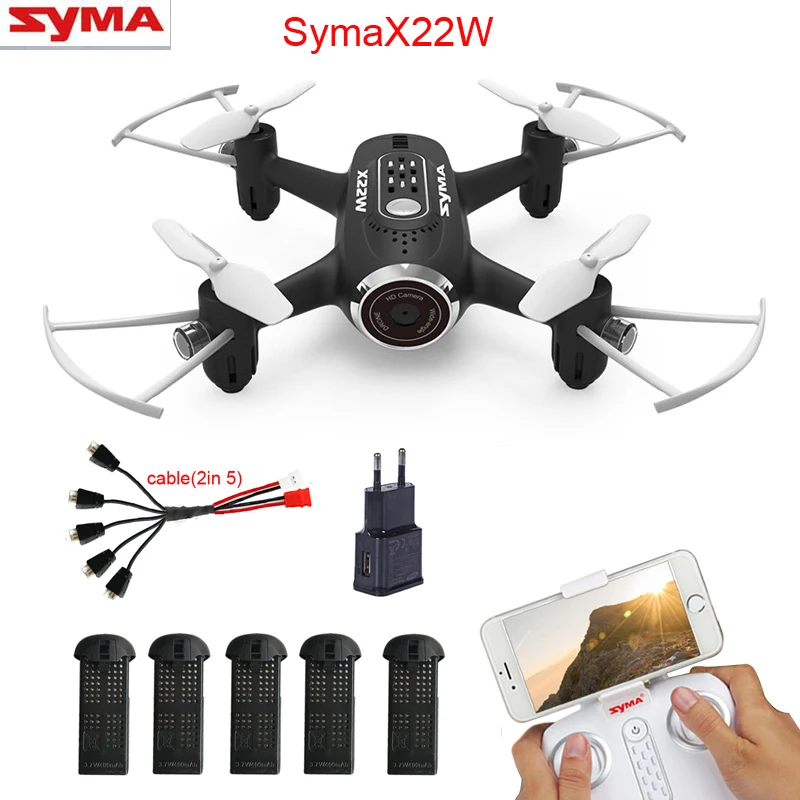 SYMA X22W RC вертолет Квадрокоптер Дрон FPV Wifi в режиме реального времени передача Безголовый режим Hover Дроны с камерой мульти-зарядка