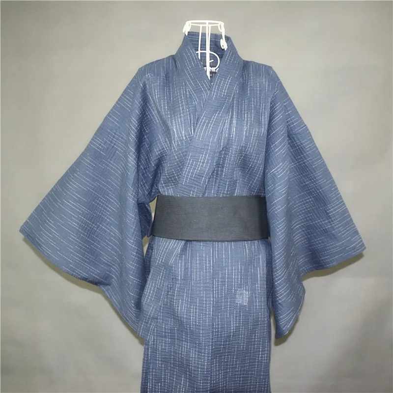 Традиционное японское мужское кимоно, мужской Халат Yukata, хлопок, мужской банный халат, кимоно, одежда для сна, пояс Obi, купить отдельно