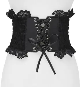 Женский модельный эластичный кружевной пояс, Винтажный кружевной пиджак, корсеты, пояс, ремни, украшение, широкий пояс R1184