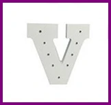 V Домашний Декор статуэтки, белый деревянный светодиодный светильник с буквенным принтом, Ночной светильник, украшение для стен в помещении, для свадебной вечеринки, демонстрационный светильник - Цвет: V