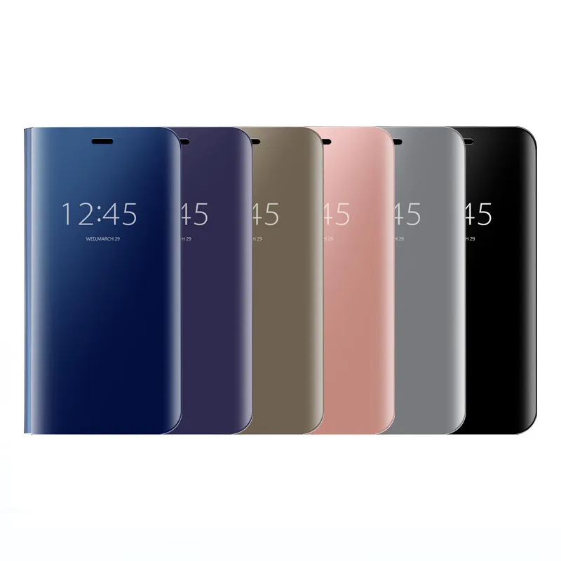 Yuetuo Оригинальный Роскошный кожаный флип чехол для samsung galaxy S9 plus S9plus s 9 зеркальный