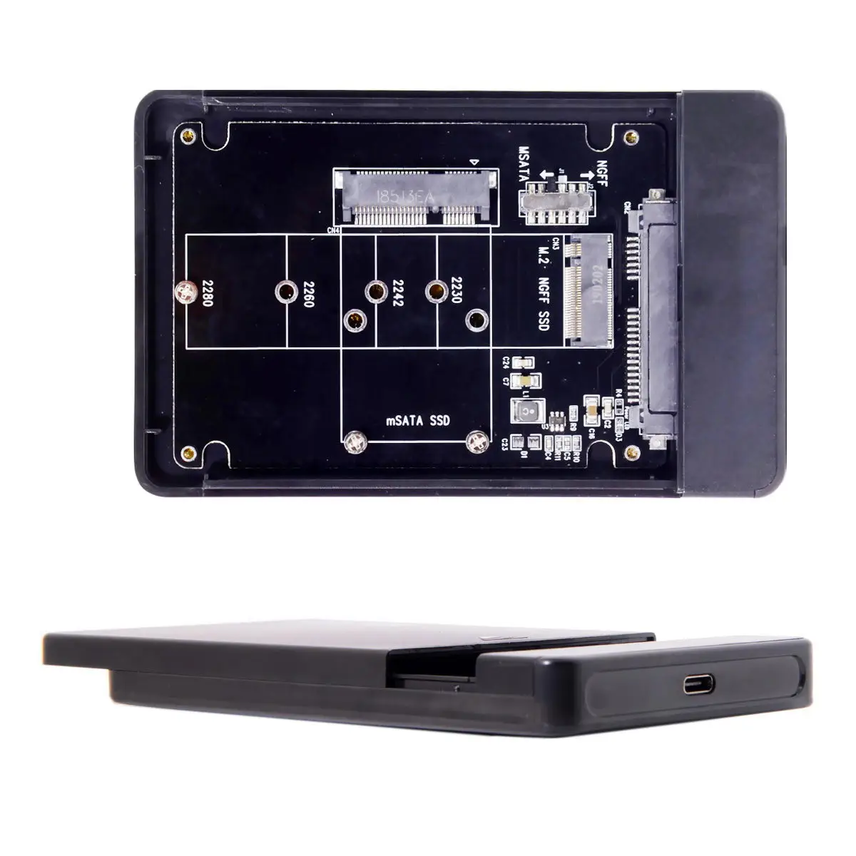 MSATA & Combo M.2 NGFF B key SSD для USB Type C чехол конвертер корпус с переключателем|Кабели