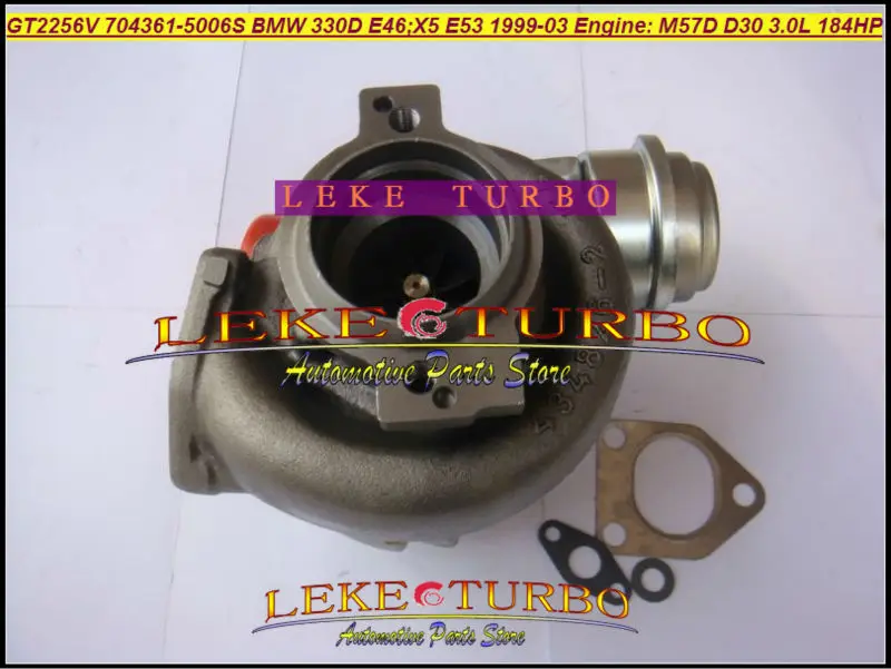Free Ship GT2256V 704361 704361-5006S 704361-0005 116522499509 22499519 Turbo For BMW 330D E46 X5 E53 1999-04 M57D M57 D30 3.0L |