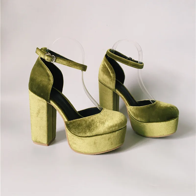 Туфли лодочки женские на платформе и высоком массивном каблуке 10 см|ankle strap