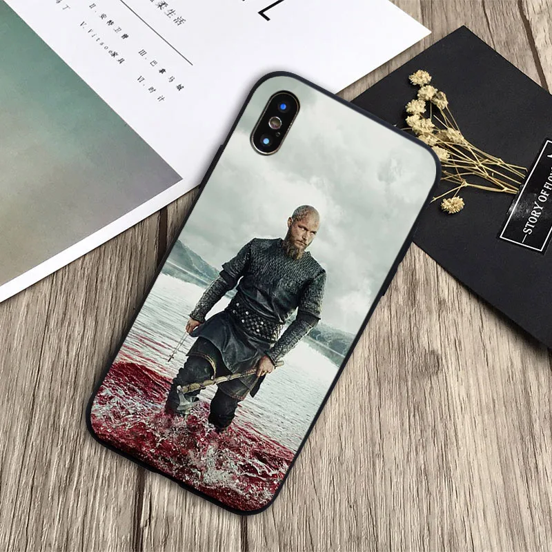 Модный чехол серии vikings 4 мягкий силиконовый черный для телефона iPhone 6 6plus 7 8plus 5 5S 5C