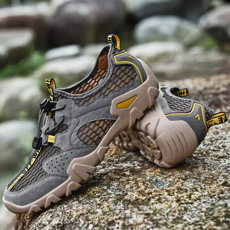 CAMEL JINGE 2021 New Outdoor Shoes Trekking Summer Size 45 Colors Slip on Beach Breathable Leather Utility Hiking Shoes for Men