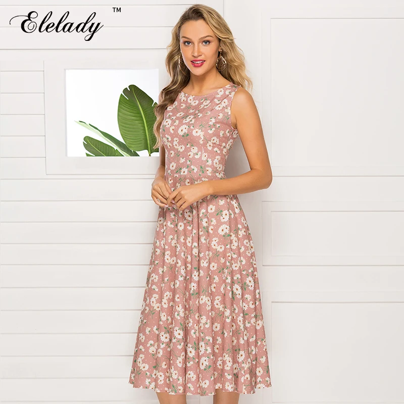 Southpire Vintage Classic Women Sleeveless Dress Elegant Floral Printed Retro A-line Dresses Simple Boho Autumn Vestidos | Женская