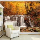 Красивый Осенний пейзаж водопада лес 3D Настенная картина ресторан кафе гостиная прикроватный фон Настенные обои