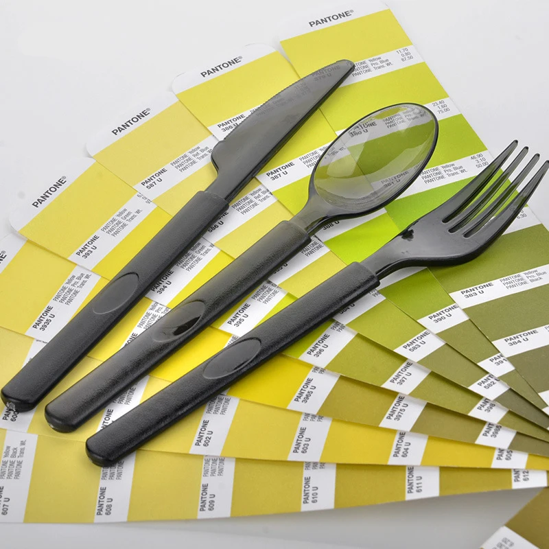 Одноразовые противоскользящие Длинные ручки PP столовая посуда набор посуды